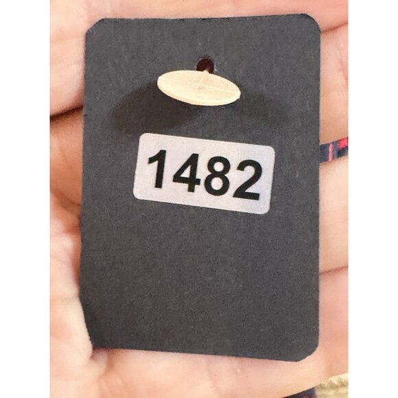 BCBG MAXAZRIA Navy & Red Polka-Dot "Like" Pattern Knee Dress, Sz S #1482 - Picture 8 of 16